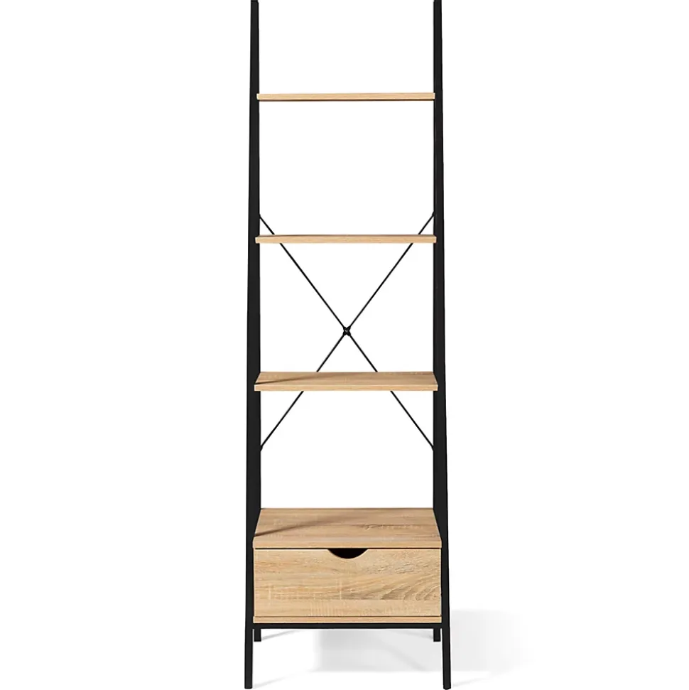 Etagère échelle 4 niveaux avec tiroir DETROIT design industriel