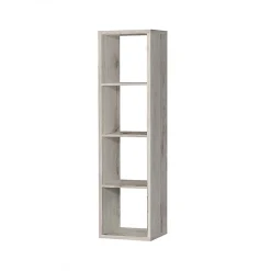 Etagère colonne 4 casiers décor chêne grisé - Classico