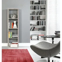 Etagère colonne 4 casiers décor chêne grisé - Classico
