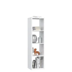 Etagère colonne 4 casiers décor blanc - Classico