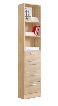 Etagère coloris Chêne Cambrian - longueur 42 x profondeur 35 x hauteur 186 cm