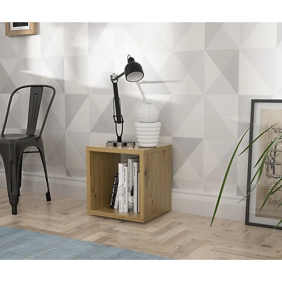 Etagère cube 1 casier décor bois rustique texturé - CLASSICO
