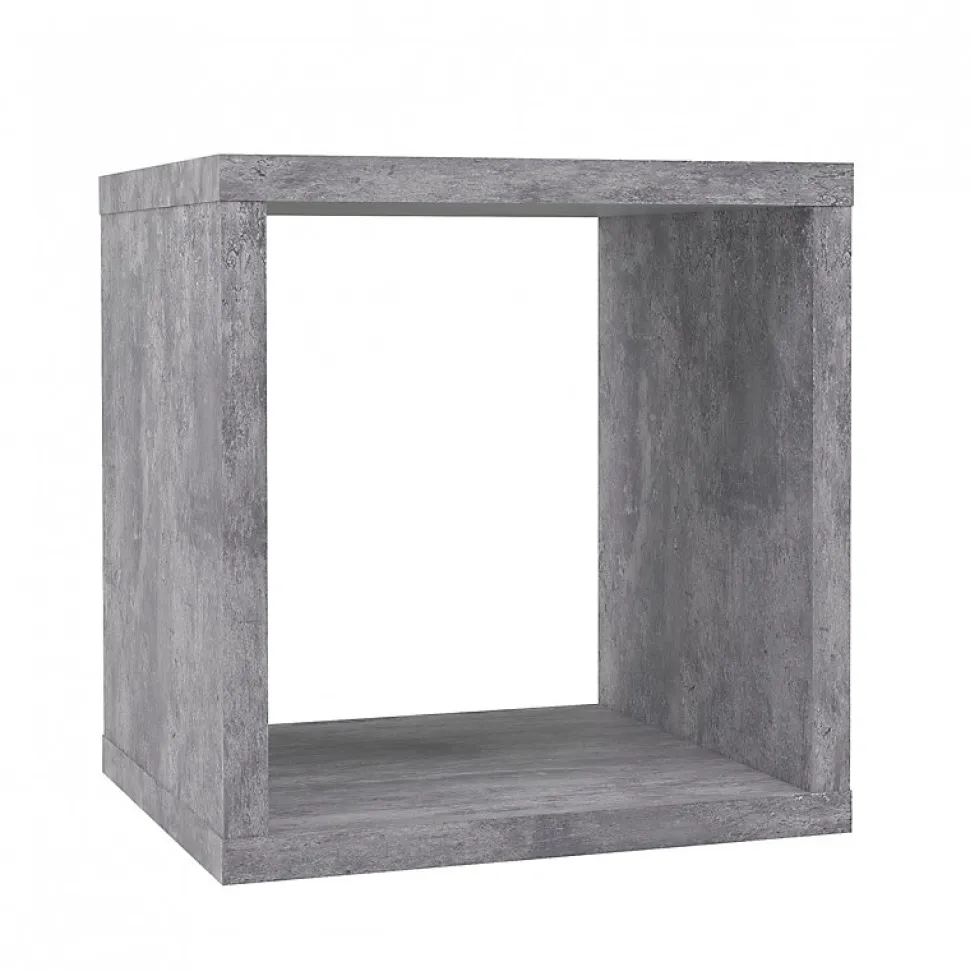 Etagère cube 1 casier décor béton gris - CLASSICO