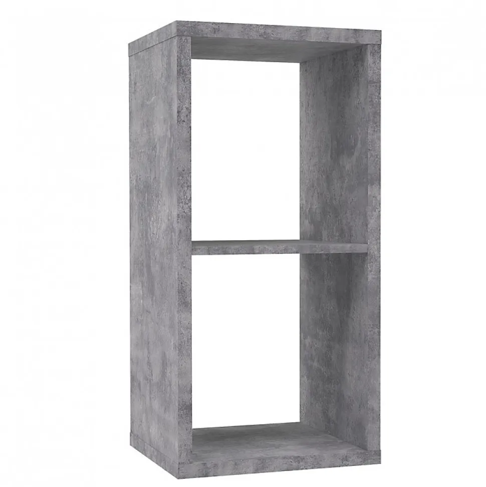 Etagère cube 2 casiers décor béton gris - CLASSICO
