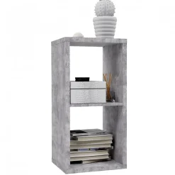 Etagère cube 2 casiers décor béton gris - CLASSICO