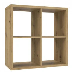 Etagère cube 4 casiers décor bois rustique texturé - CLASSICO