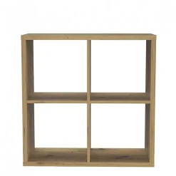 Etagère cube 4 casiers décor bois rustique texturé - CLASSICO