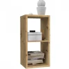 Etagère cube 2 casiers décor bois rustique texturé - CLASSICO