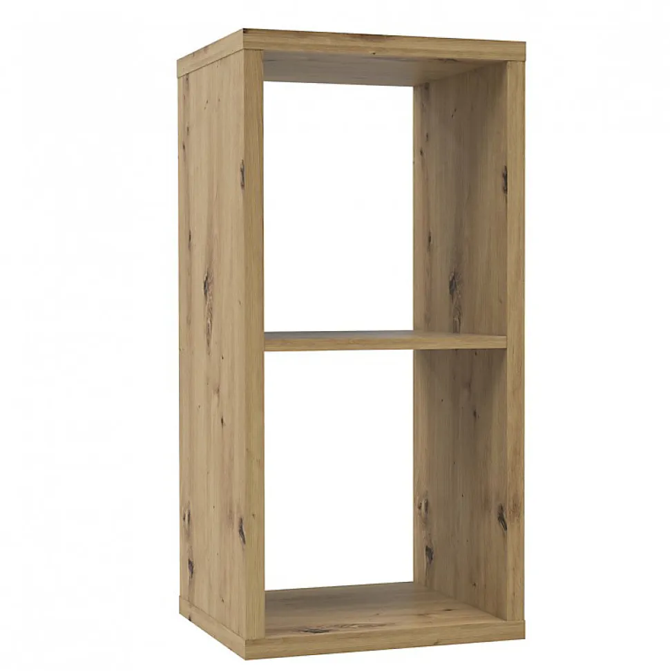 Etagère cube 2 casiers décor bois rustique texturé - CLASSICO