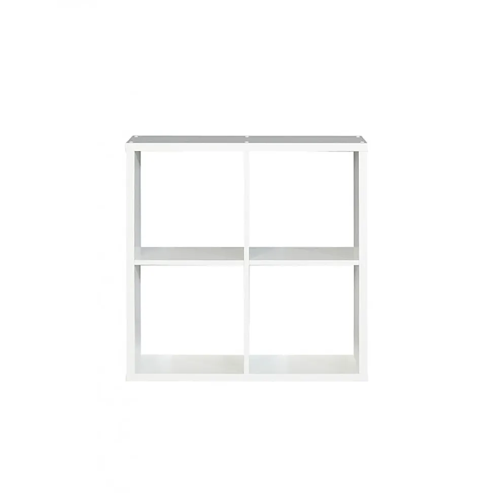 Etagère cube 4 casiers décor blanc - Classico