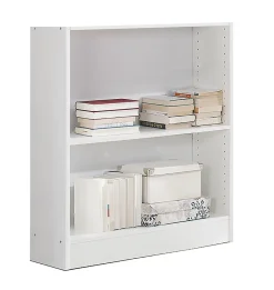 Etagère de 2 tablettes coloris Blanc - longueur 82 x profondeur 33 x hauteur 90 cm