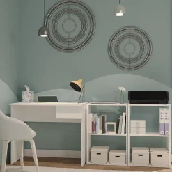 Etagère de bureau 2 niveaux coloris blanc - Hauteur 75 x Longueur 50 x Profondeur 24.5 cm
