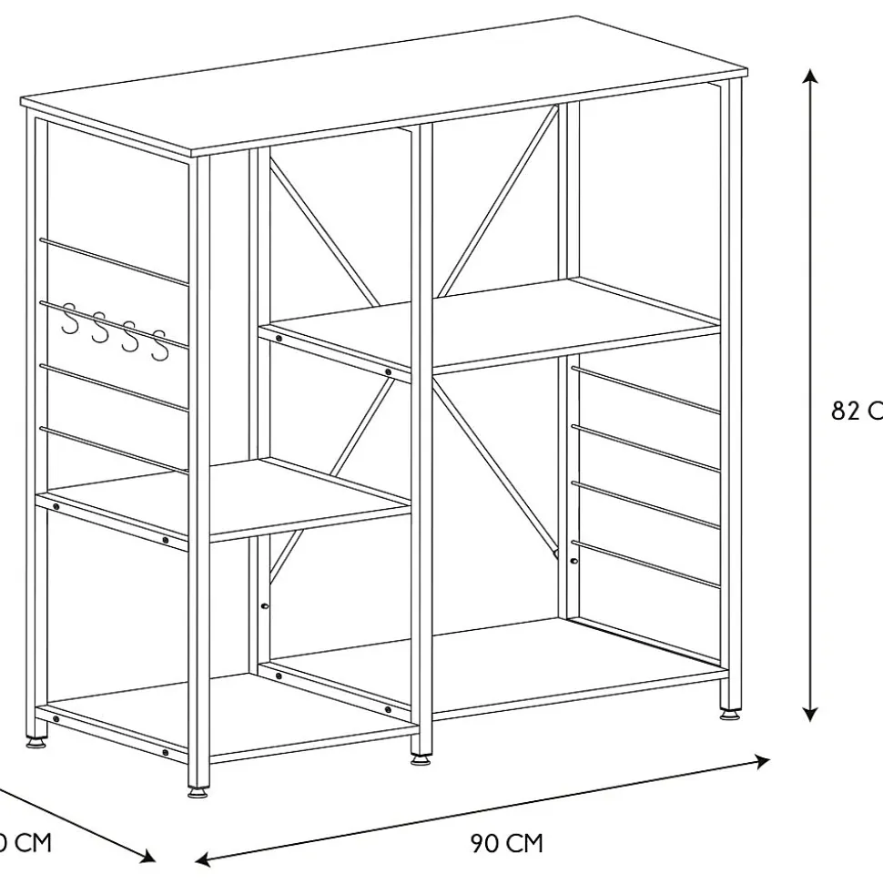 Etagère de cuisine en bois et métal Stan
