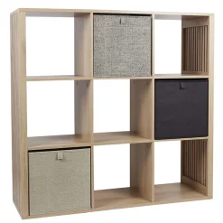 Etagère de rangement 9 cases Saulk en bois
