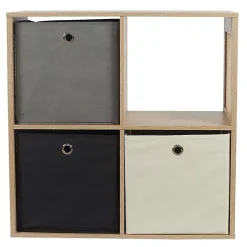 Etagère de rangement 4 cases Bali en cannage