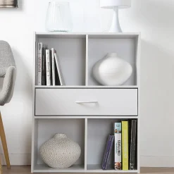 Etagère de rangement 4 casiers avec un tiroir