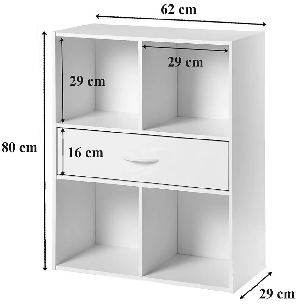 Etagère de rangement 4 casiers avec un tiroir
