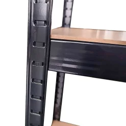 Etagère de rangement Bois et Acier 5 niveaux 120x45x180 cm Capacité 300 kg BRIXO