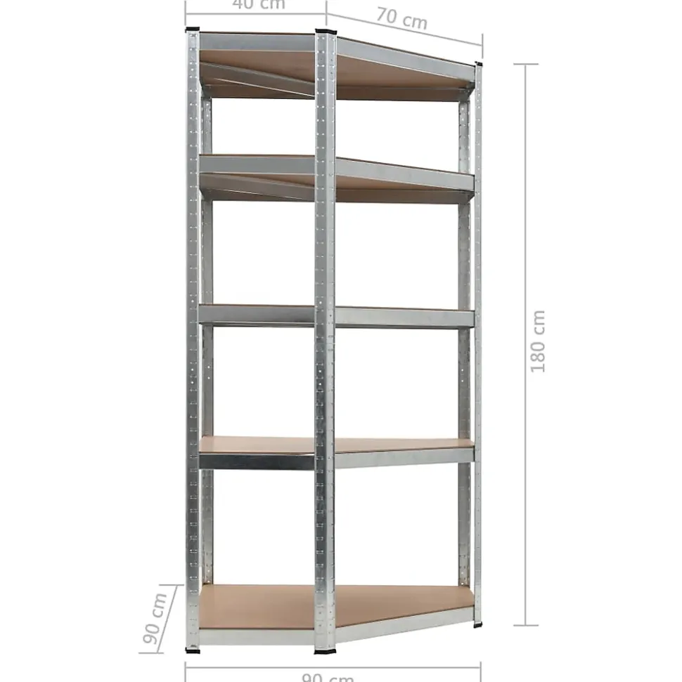 etagère de rangement charge lourde robuste mdf argente Helloshop26