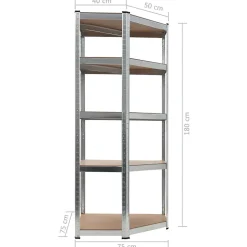 etagère de rangement charge lourde robuste mdf argente Helloshop26