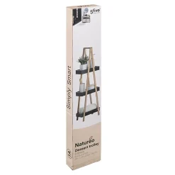 Etagère de rangement Desserte 3 niveaux en Bambou et bois Noir H 82 cm