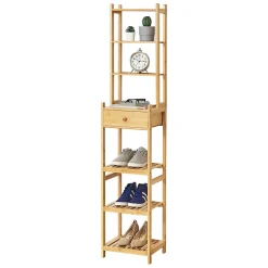 Etagère de rangement Siilinjärvi à 7 niveaux avec tiroir 163 x 33 x 28 cm en.casa