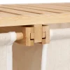 Etagère de salle de bain bambou avec panier à linge double compartiments, Five Simply Smart Tidy Box