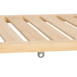 Etagère de salle de bain bambou avec panier à linge double compartiments, Five Simply Smart Tidy Box