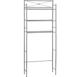 Etagère de salle de bain MARSA, rangement pour WC/lave-linge, en métal laqué gris foncé