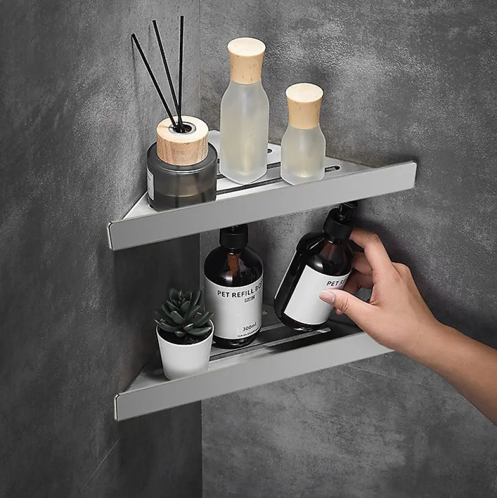 ETAGÈRE DE SALLE DE BAIN REA SF07 BRUSH STEEL