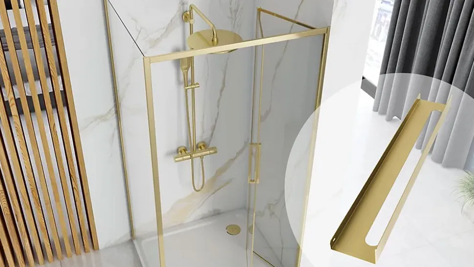 ETAGÈRE DE SALLE DE BAIN REA SF02-600-BG BRUSH GOLD