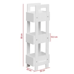 Etagère de Salle de Bains en MDF Blanc Moderne 88x28x20 cm Rebecca Mobili