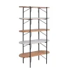 Etagère en bois d'acacia et marbre Scott