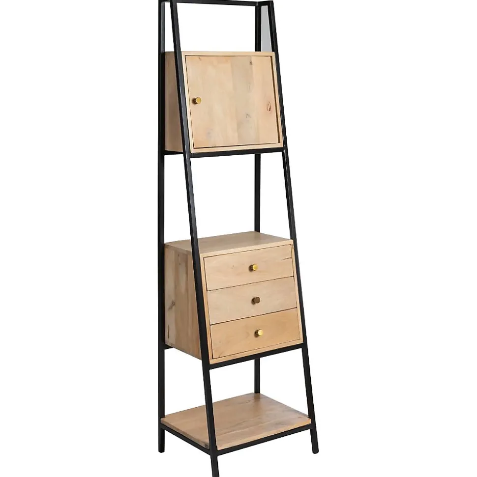 Etagère en bois de manguier et métal Mathieu