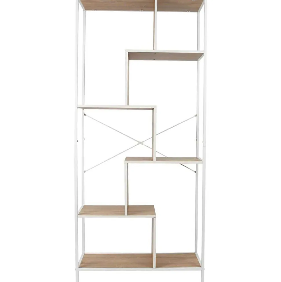 Etagère en bois et métal blanc Edison 80x30x180 cm