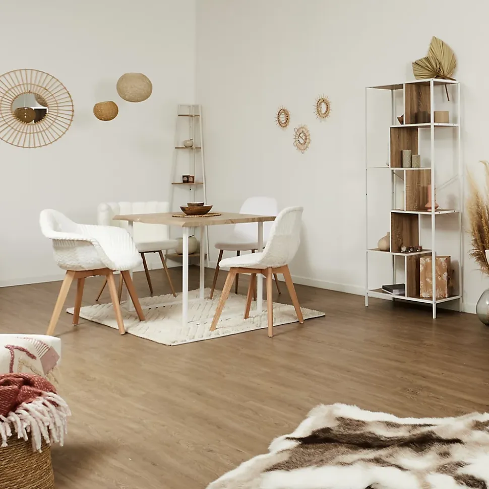 Etagère en bois et métal blanc Edison 80x30x180 cm