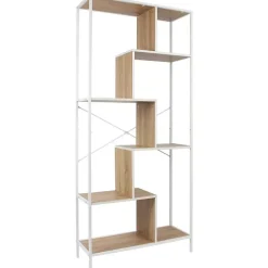 Etagère en bois et métal blanc Edison 80x30x180 cm