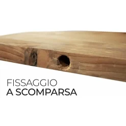 Etagère en bois Mercurio peinte en noyer 2,4x24x96 - Espace et design en parfaite harmonie