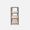 Etagère en métal noir et décor bois - Loft - bibliothèque 5 niveaux. L 114 x l 33 x H 78cm