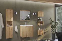 Etagère haut de salle de bain suspendue NOVA OAK 27 x 28 cm