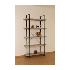 Etagère industrielle SHELVES 5 niveaux Bois et métal Design loft tendance