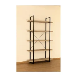 Etagère industrielle SHELVES 5 niveaux Bois et métal Design loft tendance