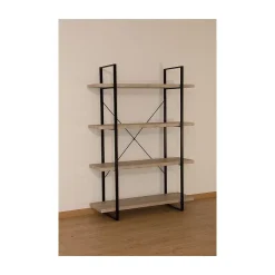 Etagère industrielle SHELVES 4 niveaux Bois et métal Design loft tendance