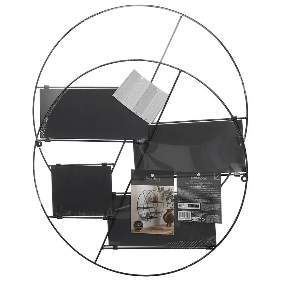 Etagère Lara en métal D50cm noir - Atmosphera