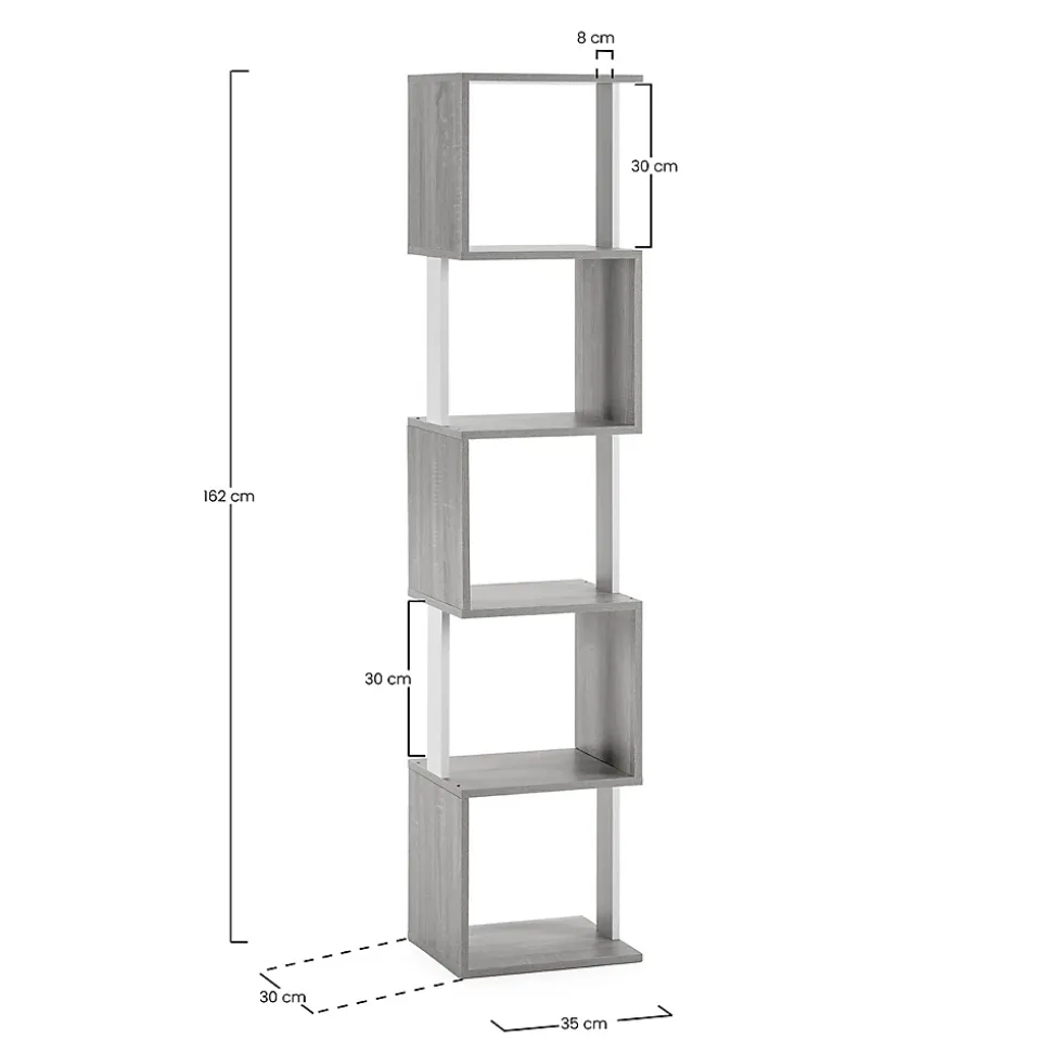Etagère Maldivas 5 trous couleur blanc/chêne