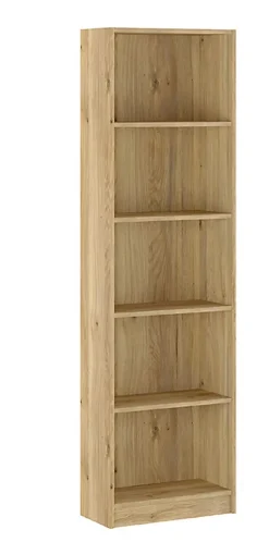 Etagère, meuble étagère avec 5 cases coloris chêne Mauvella - Longueur 51,9 x profondeur 24,6 x hauteur 178,3 cm