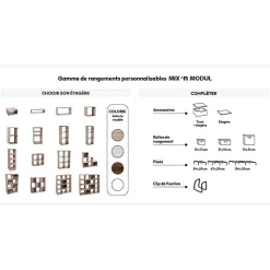 Etagère Mix 'N Modul 2 cases naturel - Beige- 5five