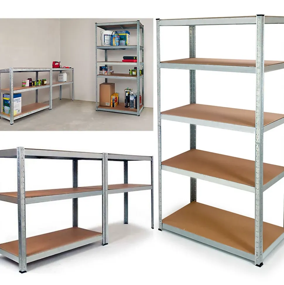 Etagère modulable charges lourdes en métal 5 plateaux