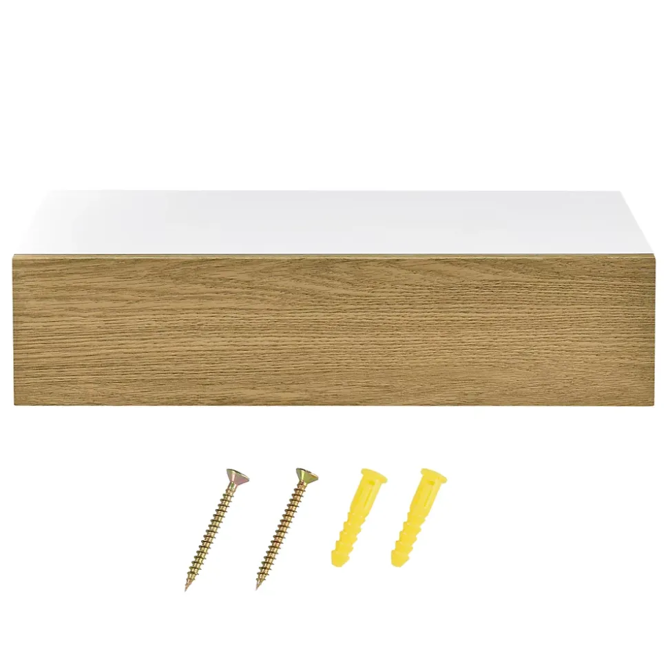 Etagère Murale à Compartiment Fermé Antilles 50x24x12cm Blanc Bois en.casa