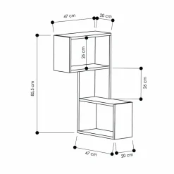Etagère murale 3 niveaux H.85 cm